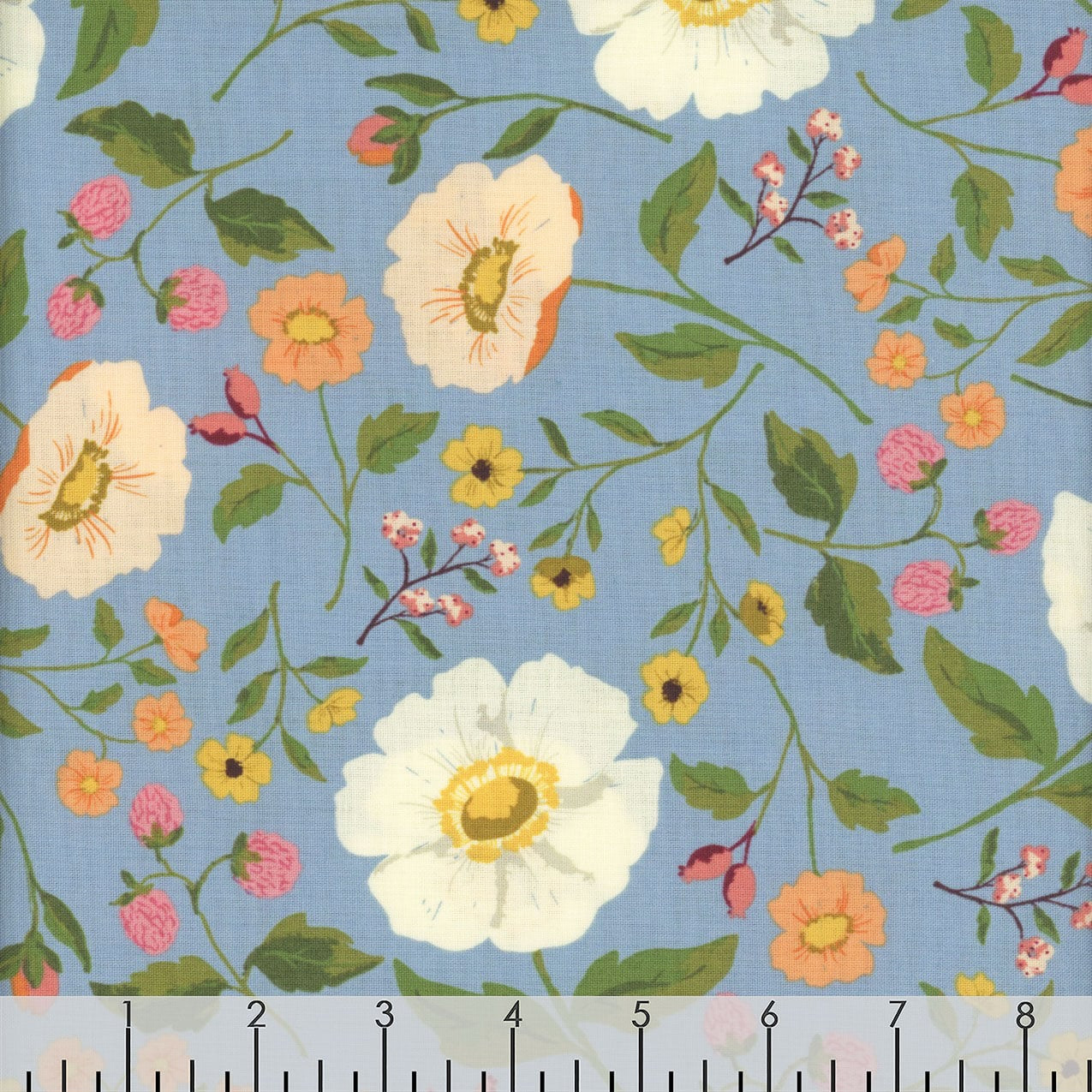 Riley Blake Fabrics Virginia Rose Katherine Lenius Blue Wild